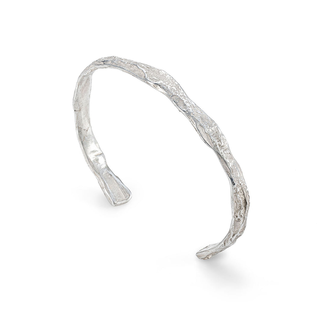 Stone Cuff Silver