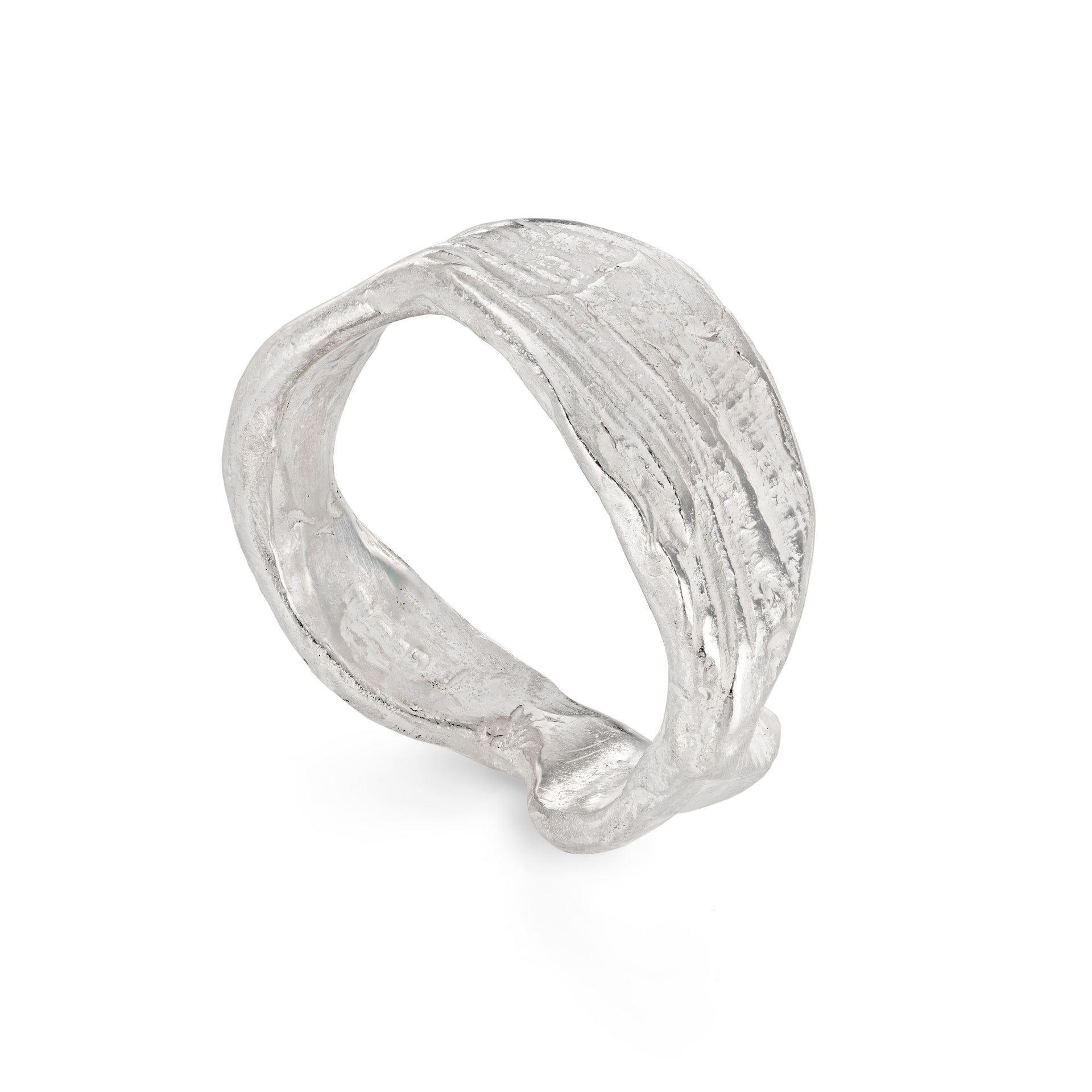 Rugged Ripple Ring Silver